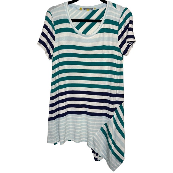 Anthropologie Tops - ANTHROPOLOGIE LITTLE YELLOW BUTTON Shortsleeve Asymmetrical Tunic Shirt |Size: M